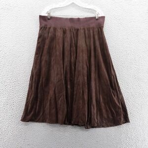 Nic + Zoe Faux Suede ALine Skirt Size 1X‎ Brown Womens Pull On Full